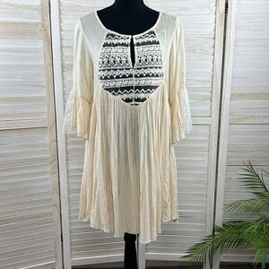 Ciel Boho Crochet Lace Babydoll Dress Medium